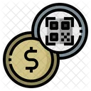 Moneda Dolar Codigo Qr Icono