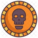 Moneda Pirata Calavera Icono