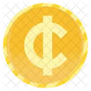Moneda De Ghana Cedi Ghana Cedi Monedas De Oro Icono