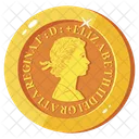 Moneda De Elizabeth Moneda De Chelin Moneda De Oro Icono