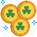 Moneda Dia De San Patricio Oro Icono