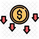 Precio Dinero Abajo Icono