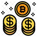 Moneda Bitcoin Pila Icono
