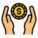 Moneda Dinero Manos Icono