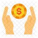 Moneda Dinero Manos Icono