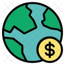 Mundo Moneda Superior Icono