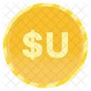 Moneda De Peso Uruguayo Peso Uruguayo Monedas De Oro Icono