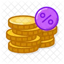 Monedas de oro por ciento  Icon