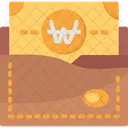 Billetera en wones surcoreanos  Icono