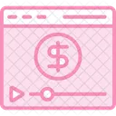 Video Monetizatio Duotone Line Icon Ícone