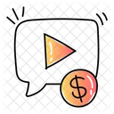 Monetizacao De Video Renda Online Receita De Anuncios Ícone
