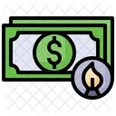 Money Fire Dollar Note Cash Icon