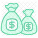 Money Bag Duotone Line Icon Icon