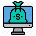 Money Bag Computer Banking Icon