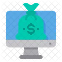 Money Bag Computer Banking Icon