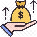 Money Bag Hand Profit Icon