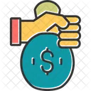 Money Bag Hand  Icon