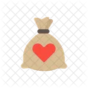 Money Bag With Heart Icon