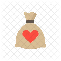 Money bag with heart  Icon