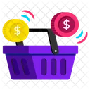 Money Basket Basket Finance Icon