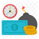 Money Bomb Currency Bomb Cash Bomb Icon