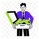 Money Briefcase Cash Currency Icon