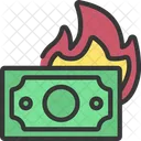 Money Burn Burning Money Burning Icon