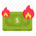 Money Burning Cash Burning Financial Burning Icon