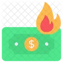 Money Burning Money Fire Cash Fire Icon