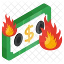 Money Burning Dollar Burning Financial Burning Icon