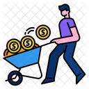 Money Cart Making Wheelbarrow アイコン