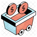 Money Cart Money Trolley Currency Cart Icon