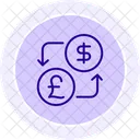 Money Conversion Black Outline Icon Icon