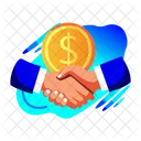 Money Deal Partnership Handshake Icon