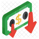 Money Decrease Money Reduction Loss Icon