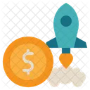 Money Rocket Launch Icon