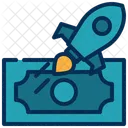 Money Rocket Fly Icon