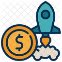 Money Rocket Launch Icon