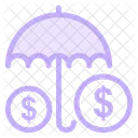 Money Insurance Umbrella Icon
