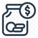 Money Jar Charity Support Icon