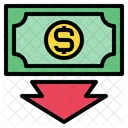 Money Down Arrow Currency Icon