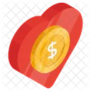 Money Love Financial Love Dollar Love Icon