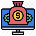 Monitor Computer Money Bag Icon