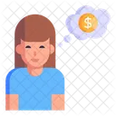 Money Minded Financial Thinking Business Thought Icon