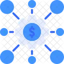 Money Network Gear Cogwheel Icon