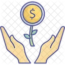 Revenue Earning Money Plant With Hands Icon