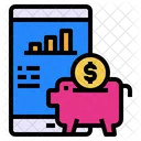 Mobile Screen Piggy Bank Icon