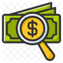 Money Search Financial Search Finding Money Icon