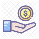 Coins Dollar Hand Icon