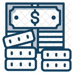 Money Stack Icon - Download in Colored Outline Style
